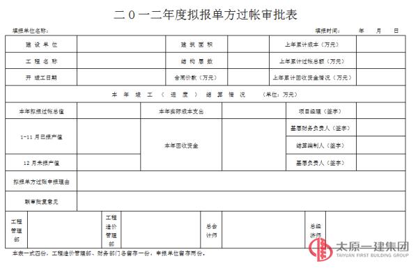 2012年單方過帳審批表